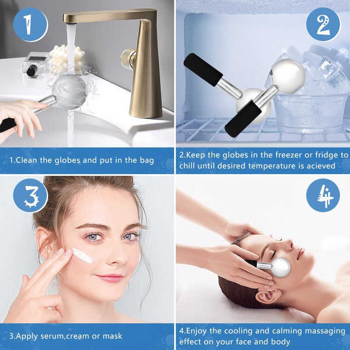 Stainless Steel Ice Roller Ball for Face and Eyes