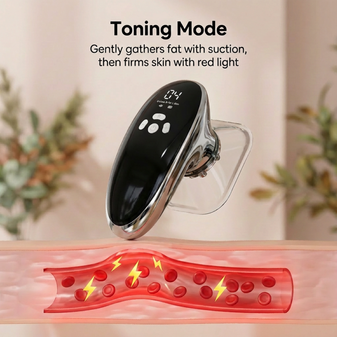 Smart Cupping Massager with 4 Cups and Red Light