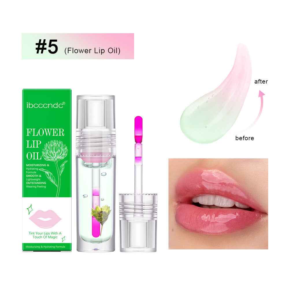 Colour Changing Flower Lip Oil, Clear Jelly Gloss