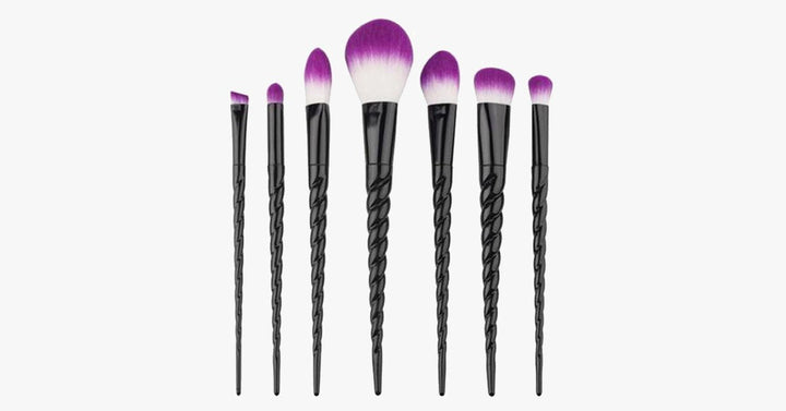 BowLift | Black Unicorn Makeup Brush Set with 7 Brushes – For the Perfect Blending