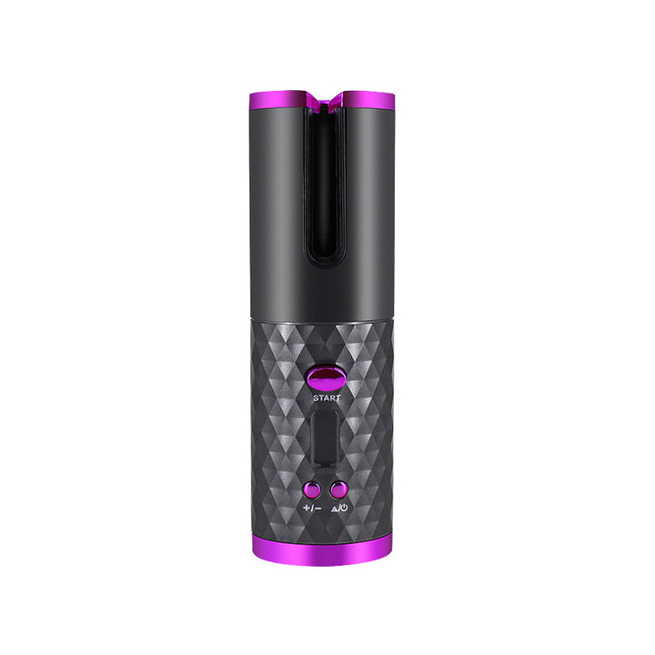 Cordless automatic hair curler with LCD