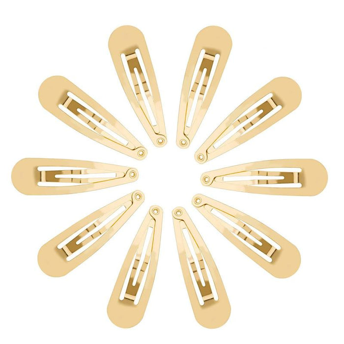 Metal Snap Hair Clips 12 Pack Gold Tone for All Hair Types