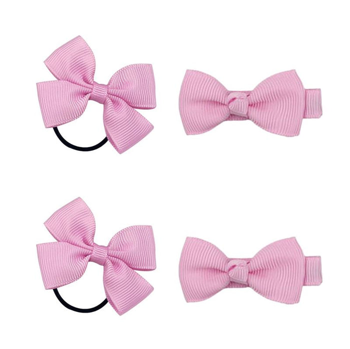 Kids' Grosgrain Bow Hair Elastics and Clips Set