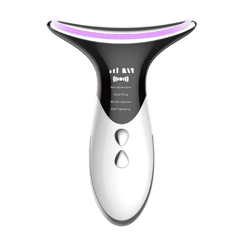 Neck and Face Beauty Device with Light and Warmth