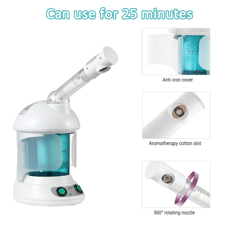 Facial Steamer with Rotating Nozzle and Large Water Tank
