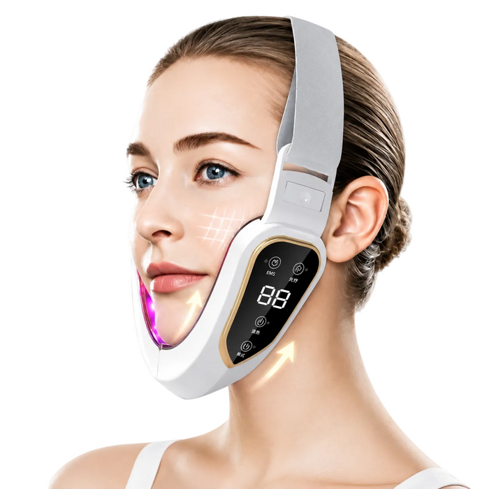 LED Facial Massager with Micro-Vibration and Hot Compress