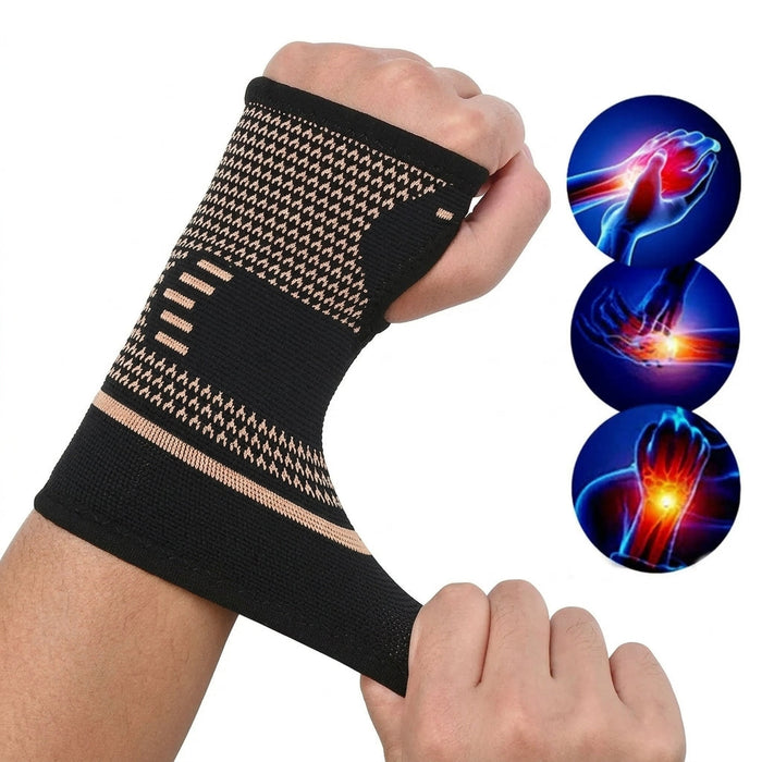 Wrist Support Brace Curved Compression Wrap Pair