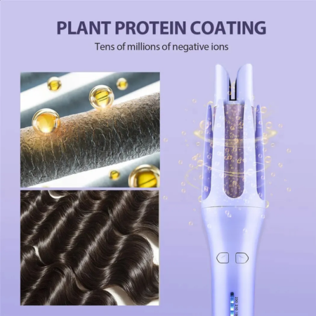 BowLift | 2 in 1 Rotating Ceramic Curling Wand, 1.26 in Automatic Hair Curler
