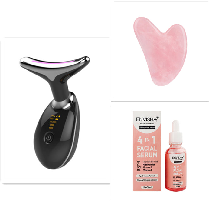 LED Neck and Face Massager with EMS and Warmth