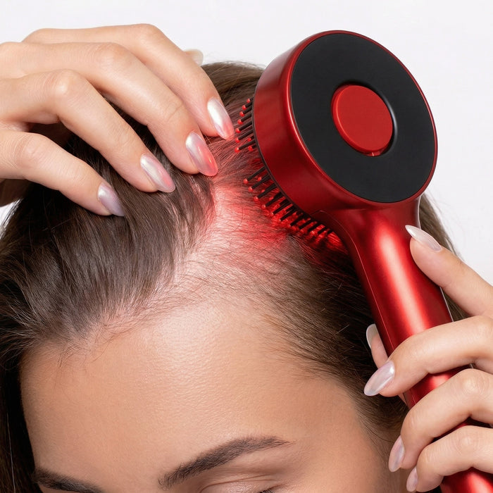 3-in-1 LED Light Scalp Massager - Red, Blue & Purple Light Therapy