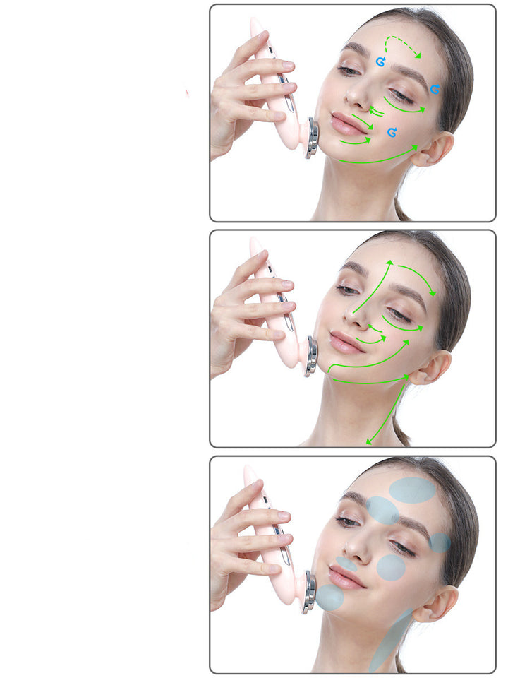 Facial Beauty Device with Red and Blue Light and Warmth