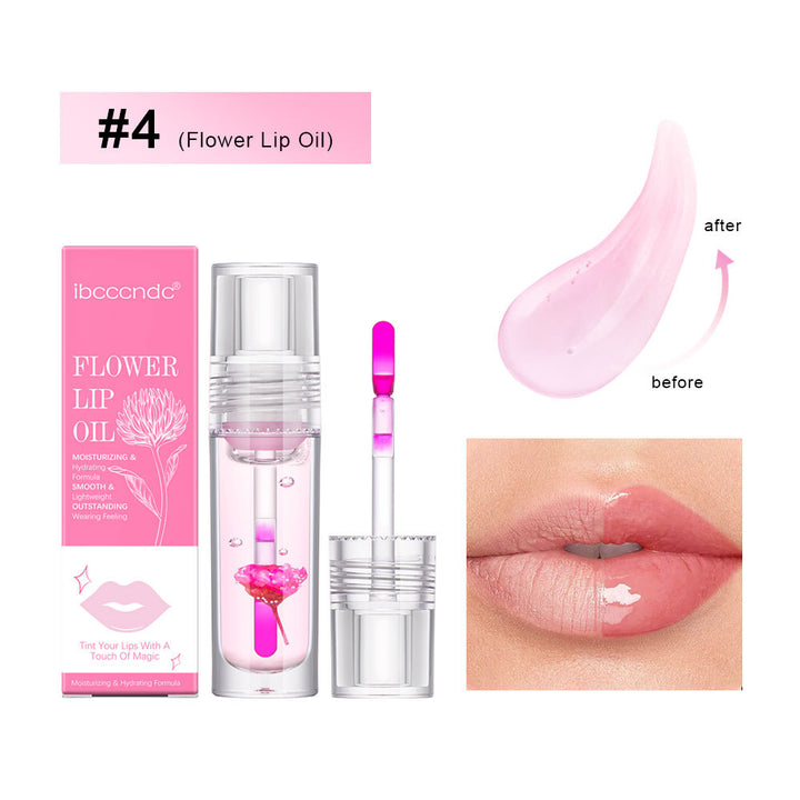 Colour Changing Flower Lip Oil, Clear Jelly Gloss