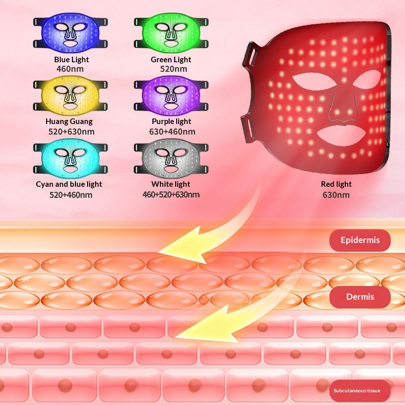 Silicone Red Light LED Face Mask with 7 Settings