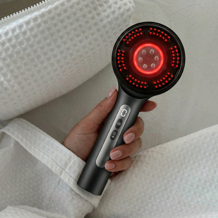 3-in-1 LED Light Scalp Massager - Red, Blue & Purple Light Therapy