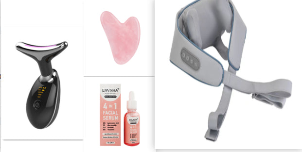 LED Neck and Face Massager with EMS and Warmth