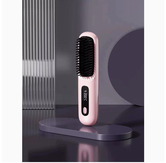 Nolivela Cordless hair straightener brush with LCD display
