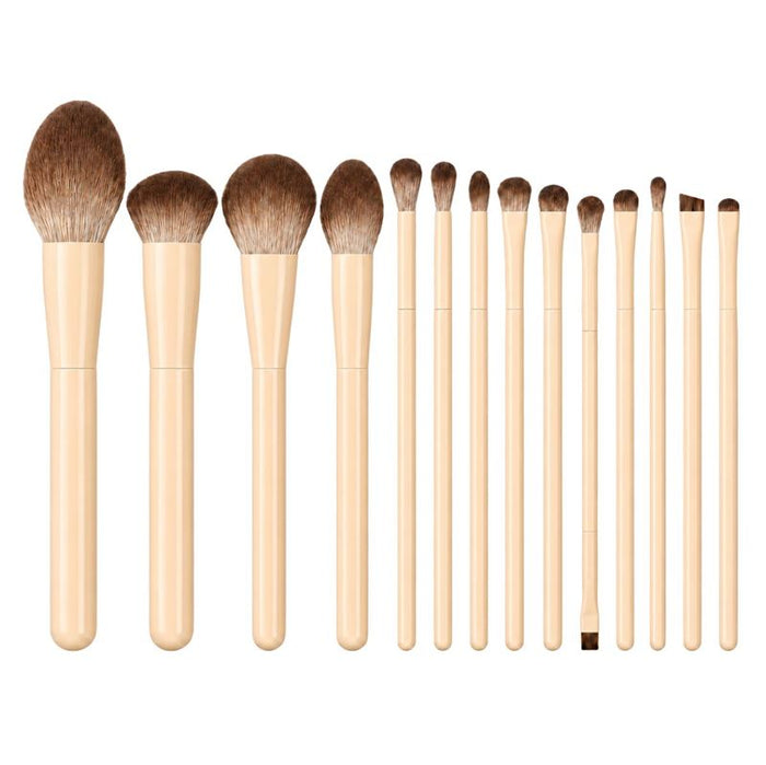 14-Piece Makeup Brush Set with Natural Bristles