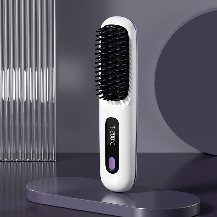 Nolivela Cordless hair straightener brush with LCD display