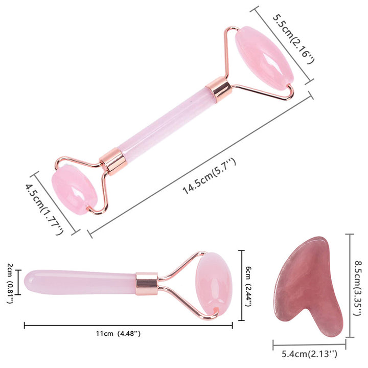 Face Roller and Gua Sha Set, 2 Pieces