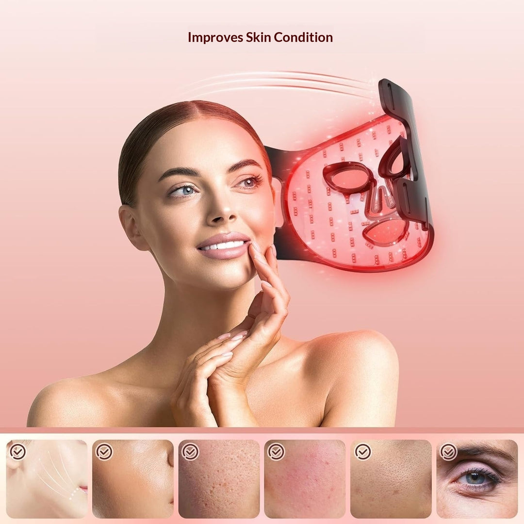 Silicone Red Light LED Face Mask with 7 Settings