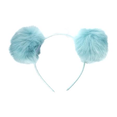 Pom Pom Ear Headband with Fluffy Ears for Costume