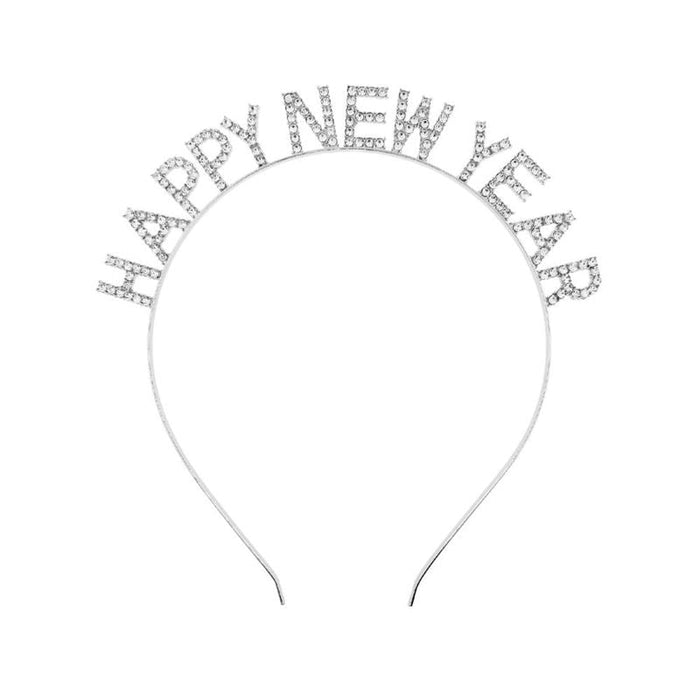 Happy New Year Rhinestone Headband with Slogan