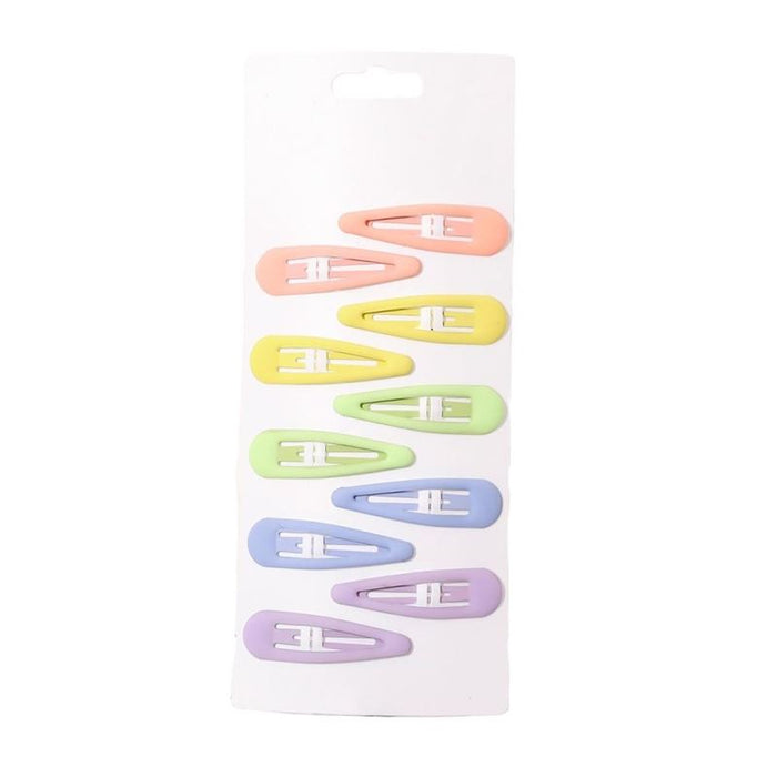 Snap Hair Clips 10-Piece Set in Pastel Shades