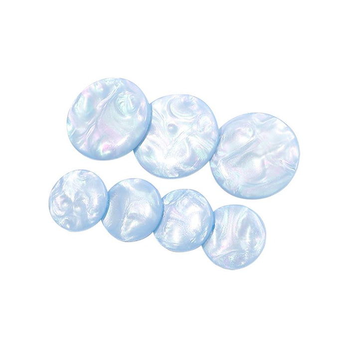 Set of 7 Round Hair Clips with Iridescent Finish