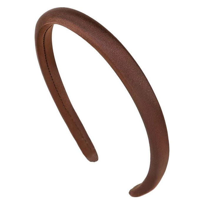 Satin Padded Headband Wide Design in Brown Colour