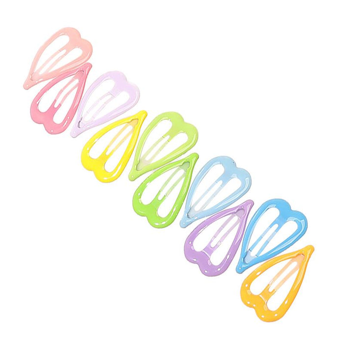 Girls' Heart-Shaped Snap Hair Clips 10 Pack