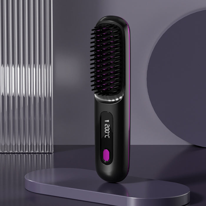 Nolivela Cordless hair straightener brush with LCD display