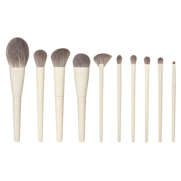 10-Piece Makeup Brush Set with Synthetic Bristles