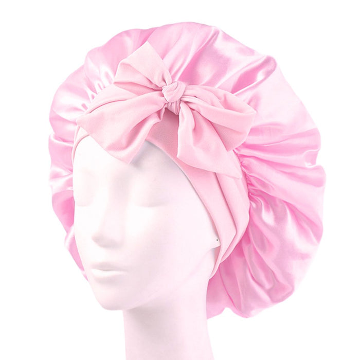 Satin Sleep Bonnet with Adjustable Bow Tie Band