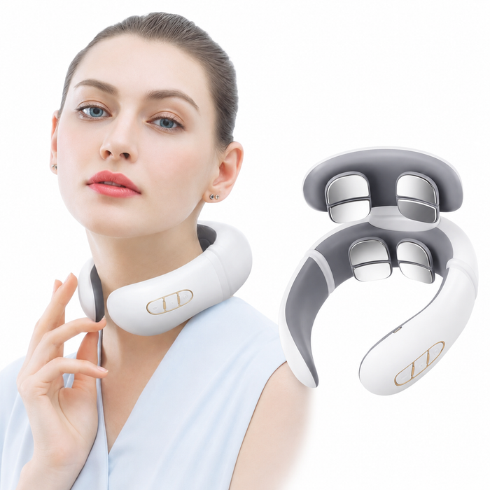 Electric Neck Massager with 8-Node TENS EMS Pulse and Heat