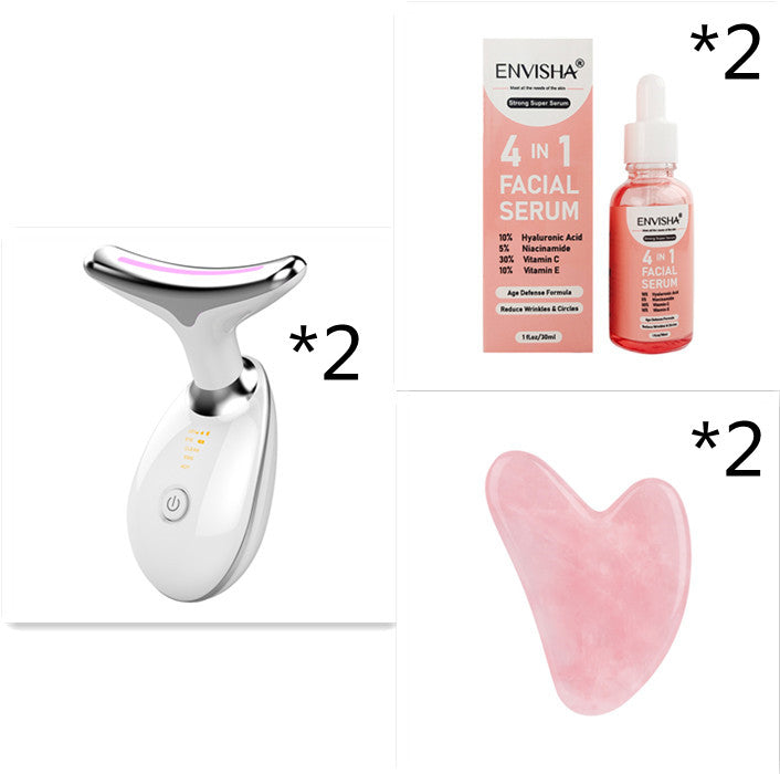 LED Neck and Face Massager with EMS and Warmth