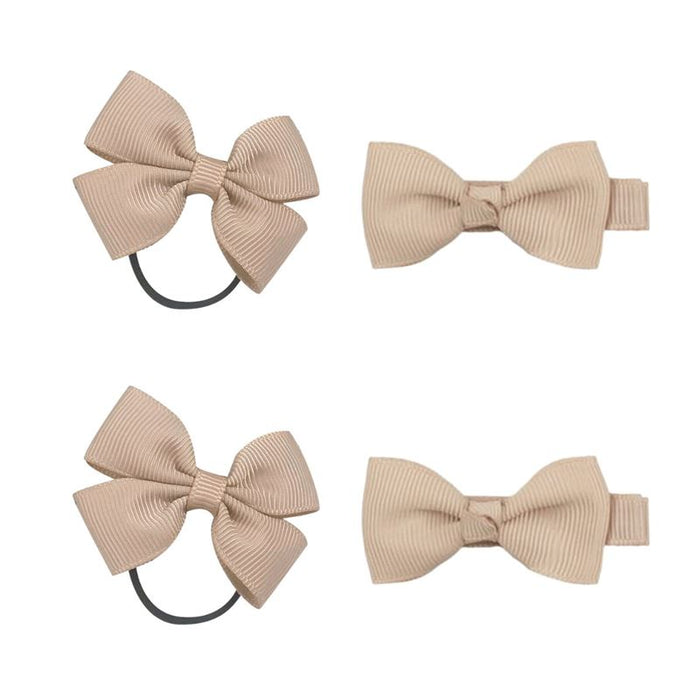 Hair Bow Bobbles and Clips Set with Grosgrain Ribbon