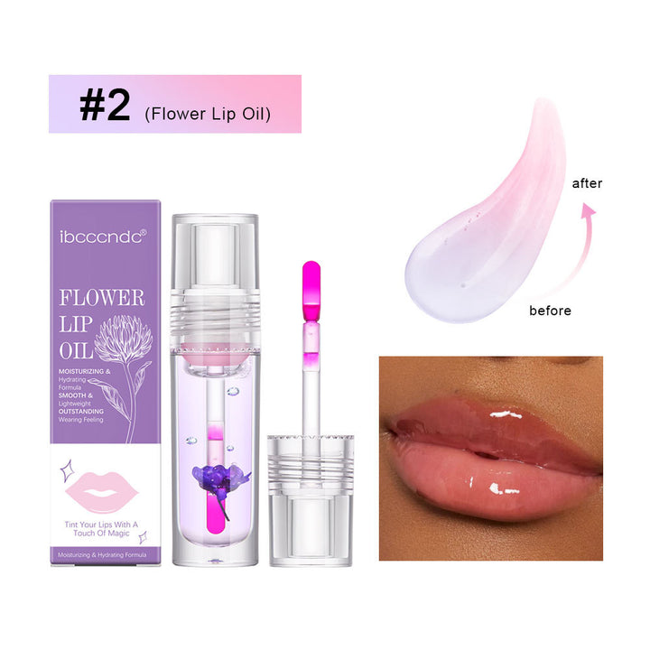 Colour Changing Flower Lip Oil, Clear Jelly Gloss