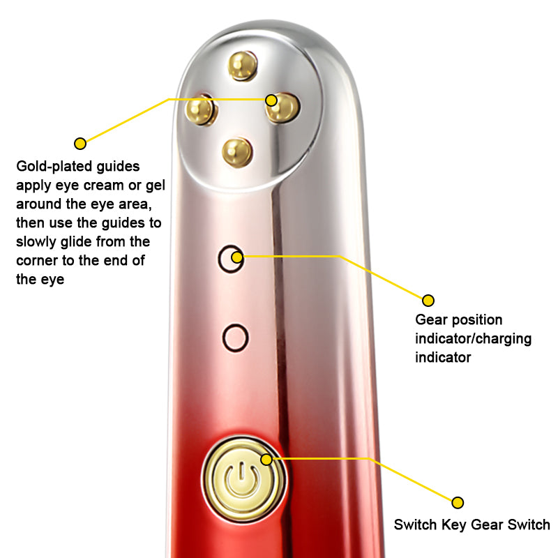 RF Eye Massager Wand with Red Light and Warmth