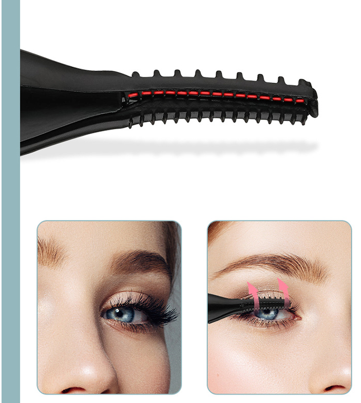 Heated Eyelash Curler with 360° Rotating Comb