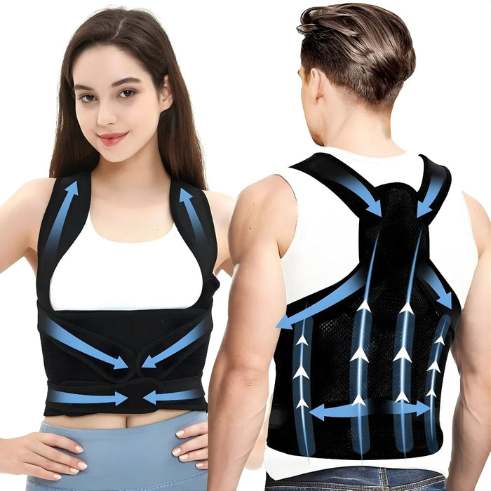 Adjustable Back Support Brace Dual-Strap Posture Corrector