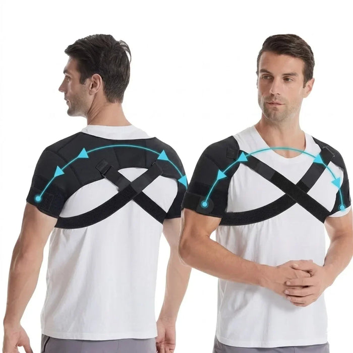 Double Shoulder Compression Brace with Adjustable Cross-Strap