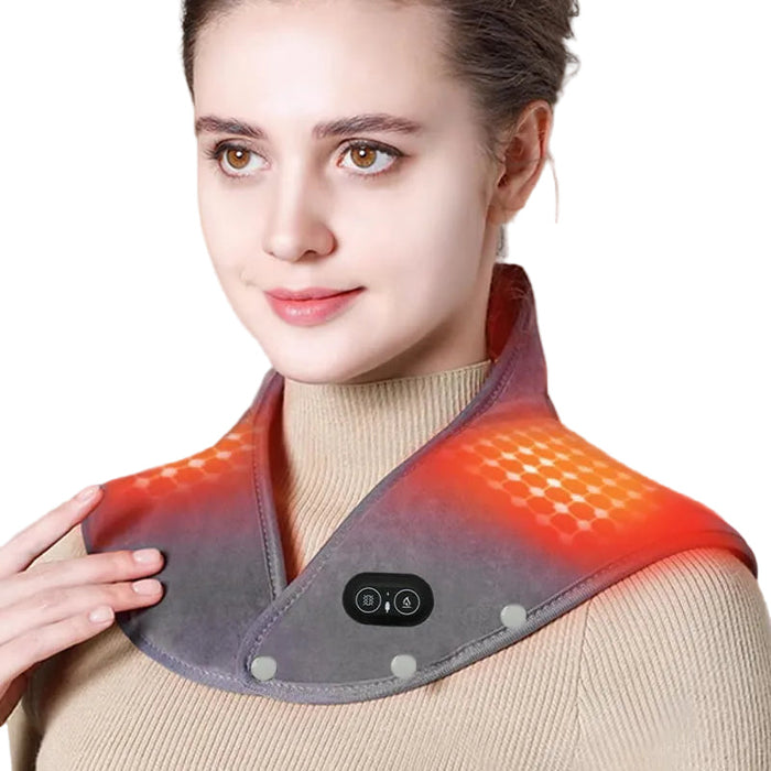 Electric Heating Pad for Neck and Shoulders with Vibration