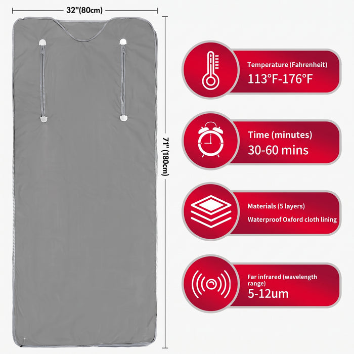 Infrared Sauna Blanket with Arm Openings for Home Use