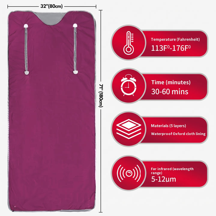 Infrared Sauna Blanket with Arm Openings for Home Use
