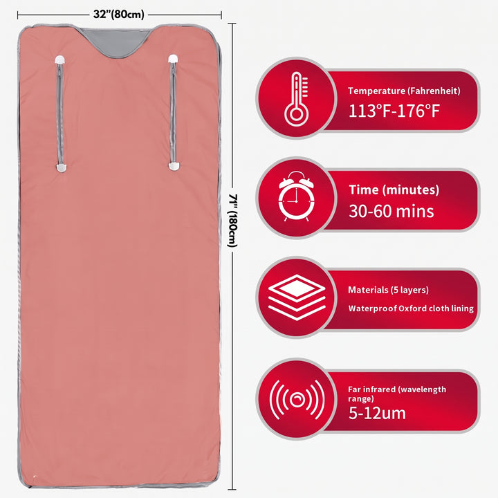 Infrared Sauna Blanket with Arm Openings for Home Use
