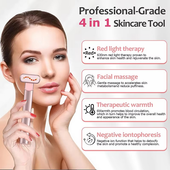 BowLift | EMS Red Light Therapy Facial Wand with Microcurrent Skin Tightening and Eye Massage
