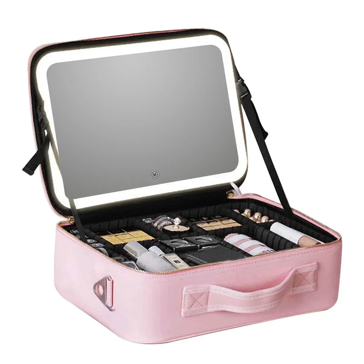 BowLift | Travel Cosmetic Case LED Mirror Makeup Bag