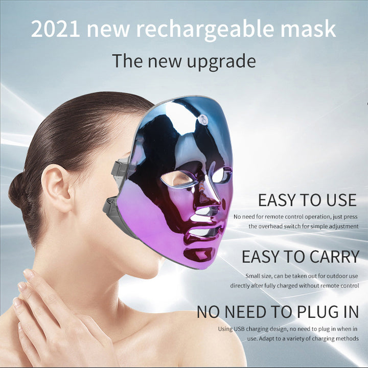 Rechargeable LED Face Mask with Colour Light
