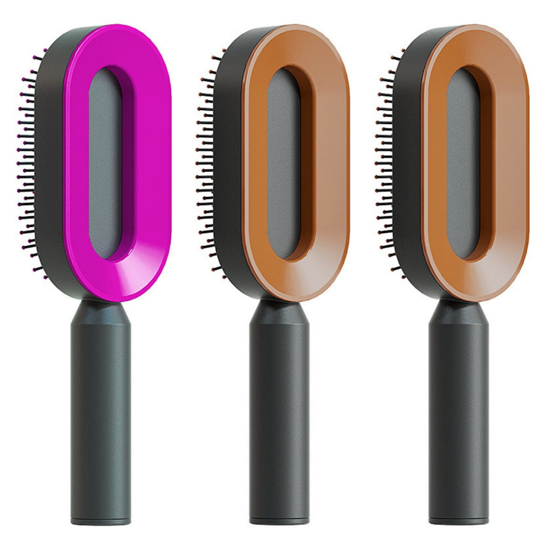 Self-cleaning hair brush