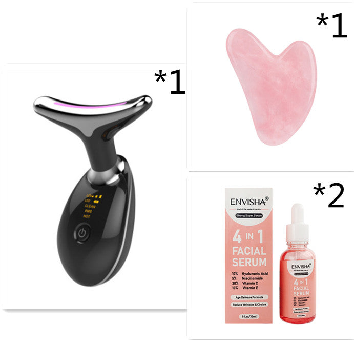 LED Neck and Face Massager with EMS and Warmth